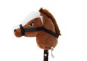 Pluszowa Głowa Konia Na Kiju Hobby Horse Koń Krótkowłosy Ciemnobrązowy Dźwięki