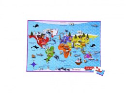 Puzzle w metalowej kuli The Purple Cow - Mapa Świata 100 el.