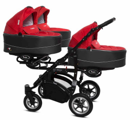 TRIPPY PREMIUM 2w1 BabyActive wózek dla trojaczków głęboko-spacerowy - 08 Rosso