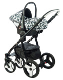 SCANDI 3w1 Dynamic Baby wózek wielofunkcyjny z fotelikiem - navy blue line SL6