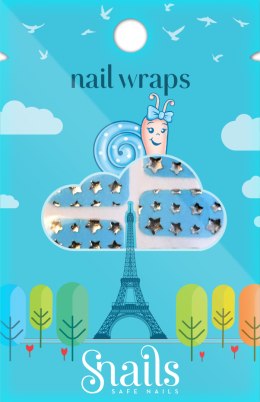 Naklejany lakier Nail Wraps Snails - Blue Stars