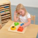 MASTERKIDZ Drewniany Sorter Kształtów Materiałów Faktury Powierzchni Montessori