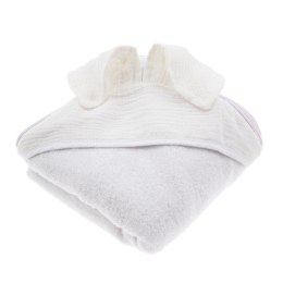 Hi Little One - Ręcznik z kapturem 100 x 100 BUNNY hooded bath towel White