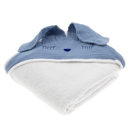 Hi Little One - Ręcznik z kapturem 100 x 100 SLEEPY BUNNY hooded bath towel Sky Blue