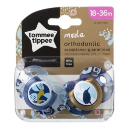 Tommee Tippe 2x Smoczek ortodontyczny MODA boy 18-36m - Niebieski