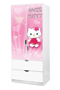 NOBIKO Szafa do pokoju Hello Kitty Księżniczki 180 x 80 x 51 cm