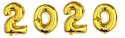 Balony foliowe cyfry Nowy Rok 2020 Sylwester / Zestaw 76cm /Złote