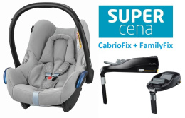 CabrioFix fotelik 0-13kg + Baza FamilyFix Maxi-Cosi - Nomad Grey