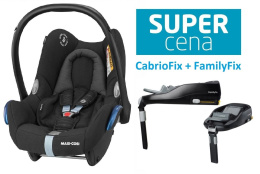 CabrioFix fotelik 0-13kg + Baza FamilyFix Maxi-Cosi - Scribble Black
