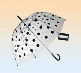 Parasol przezroczysty w kropki- duża otwierana ręcznie parasolka
