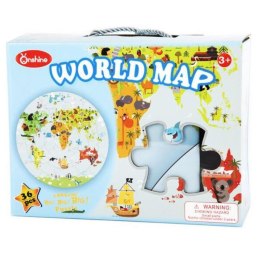 Drewniane duże puzzle mapa świata ONSHINE