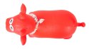 Skoczek gumowy dla dzieci BYCZEK 55 cm czerwony z bandaną do skakania z pompką