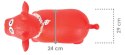 Skoczek gumowy dla dzieci BYCZEK 55 cm czerwony z bandaną do skakania z pompką