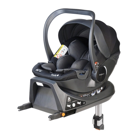 YORK I-Size BabySafe fotelik samochodowy z bazą isofix 0-13kg 0-15m - szaro/czarny