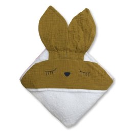 Hi Little One - Ręcznik z kapturem 100 x 100 SLEEPY BUNNY hooded bath towel Olive