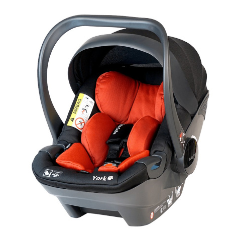 YORK BabySafe fotelik samochodowy 0-13kg 0-15m - czerwono/czarny