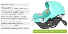 YORK BabySafe fotelik samochodowy 0-13kg 0-15m - różowo/fioletowy