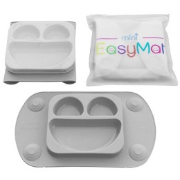EasyTots - EasyMat Mini 2in1 GREY silikonowy talerzyk z podkładką - lunchbox