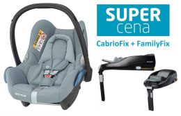 CabrioFix fotelik 0-13kg + Baza FamilyFix Maxi-Cosi - Essential Grey
