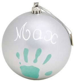 Baby Art Christmas Ball Bombka na choinkę z odciskiem rączki srebrna