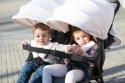 KUKI TWIN 2.0 Baby Monsters wózek bliźniaczy kolor MILKSHAKE