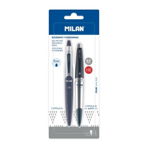 Długopis + ołówek mechaniczny Capsule Silver BWM10414
