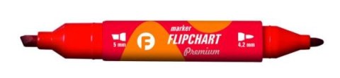 Marker Flipchart dwie końcówki czerwony KM503-C2 p12 TETIS, cena za 1szt.