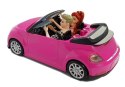 Lalka Samochód Auto Coupe Lalki Dźwięk Światła 43 cm Różowy
