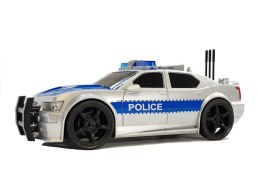 Auto Policji na Baterie 1:20 Światła i Dźwięki z Naciągiem Srebrne