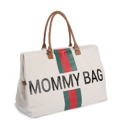 Childhome Torba Mommy Bag Paski Zielono-Czerwone