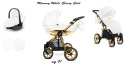 MOMMY GLOSSY White 3w1 BabyActive wózek głęboko-spacerowy + fotelik samochodowy Kite 0-13kg - Mgw 01 Gold