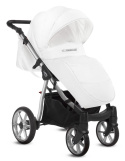 MOMMY GLOSSY White 3w1 BabyActive wózek głęboko-spacerowy + fotelik samochodowy Kite 0-13kg - Mgw 03 Silver