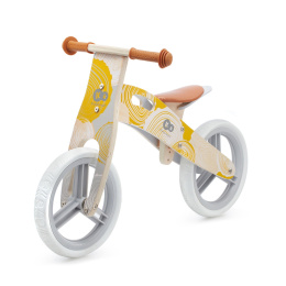 RUNNER NATURE Kinderkraft drewniany rowerek biegowy z akcesoriami - Yellow