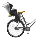 Bellelli TIGER RELAX B-Fix Fotelik rowerowy mocowany do ramy z regulacją oparcia - Black/Orange
