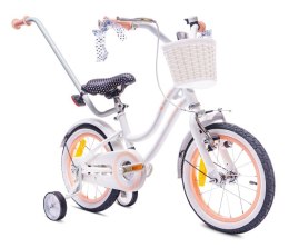 Rowerek dla dziewczynki 14 cali Heart bike - biało - morelowy