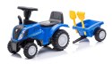 Jeździk pchacz chodzik traktor z przyczepą New Holland niebieski