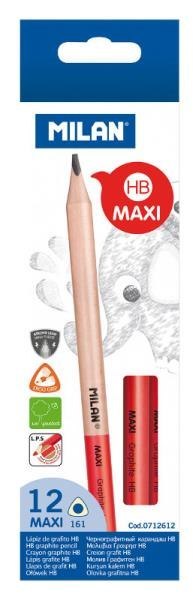Ołówek trójkątny MAXI HB 0712612 p12. MILAN, cena za 1szt.
