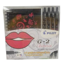 Zestaw długopis żelowy Pilot G2 Victoria x4 + notes