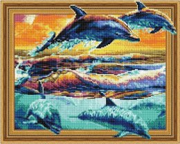 Diamentowa Mozaika Radosne delfiny 5D 40x50cm 5PD4050051 IPICASSO