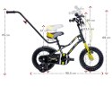 Rowerek dla chłopca 12 cali Tiger Bike z pchaczem czarno - żołto - szary