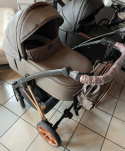 MUSSE 2w1 BabyActive wózek głęboko-spacerowy -  Gray Pearl (szara eko-skóra)