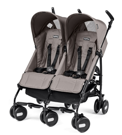 PLIKO MINI TWIN CLASSICO Peg Perego wózek bliźniaczy - mod beige