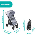 Multiride Chicco 0m+ do 22kg Terenowa spacerówka z gumowymi kółkami - Light Grey