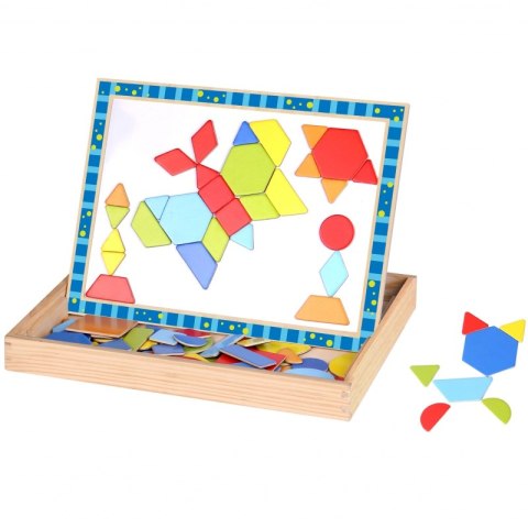 TOOKY TOY Dwustronna Tablica Magnetyczna Układanka Puzzle Kształty TOOKY TOY Dwustronna Tablica Magnetyczna Układanka Puzzle Kształty
