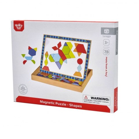 TOOKY TOY Dwustronna Tablica Magnetyczna Układanka Puzzle Kształty TOOKY TOY Dwustronna Tablica Magnetyczna Układanka Puzzle Kształty