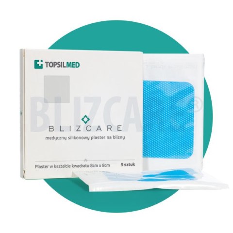 BLIZCARE 8SP-0013 plaster silikonowy na blizny 8x8, 5szt.