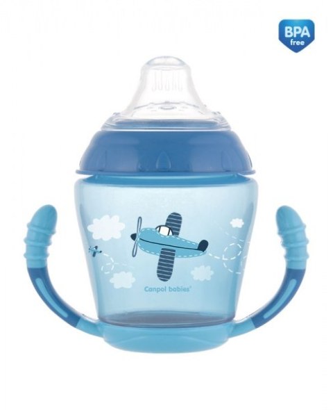 CANPOL 56/502 Kubek niekapek miękki silikonowy ustnik 230ml TOYS niebieski* CANPOL 56/502 Kubek niekapek miękki silikonowy ustnik 230ml TOYS niebieski*