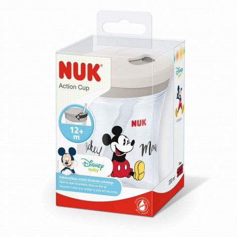 NUK 255457 Kubek niekapek Evolution Action 230ml z silikonową słomką MYSZKA MIKI