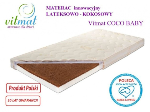 MATERAC LATEKSOWO KOKOSOWY Vitmat COCO Baby Antyalergic 120x60