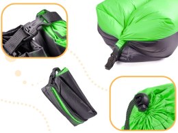 SOFA materac łóżko leżak na powietrze czarno-zielony 185x70cm